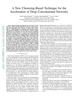 A New Clustering-Based Technique for the Acceleration of Deep
  Convolutional Networks