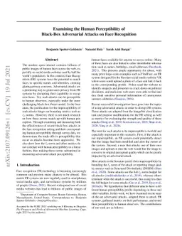 Examining the Human Perceptibility of Black-Box Adversarial Attacks on
  Face Recognition