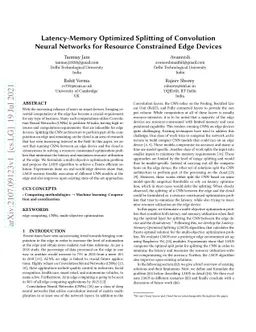 Latency-Memory Optimized Splitting of Convolution Neural Networks for
  Resource Constrained Edge Devices