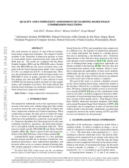Quality and Complexity Assessment of Learning-Based Image Compression
  Solutions