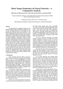 Music Tempo Estimation via Neural Networks -- A Comparative Analysis