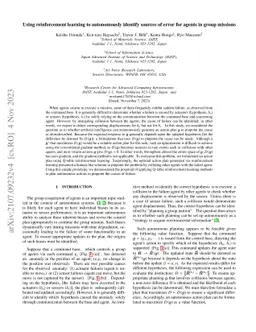Using reinforcement learning to autonomously identify sources of error
  for agents in group missions