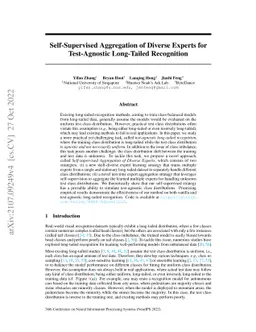 Self-Supervised Aggregation of Diverse Experts for Test-Agnostic
  Long-Tailed Recognition