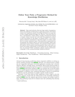 Follow Your Path: a Progressive Method for Knowledge Distillation