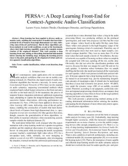 PERSA+: A Deep Learning Front-End for Context-Agnostic Audio
  Classification