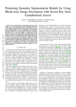 Protecting Semantic Segmentation Models by Using Block-wise Image
  Encryption with Secret Key from Unauthorized Access