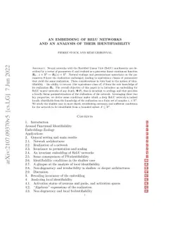 An Embedding of ReLU Networks and an Analysis of their Identifiability