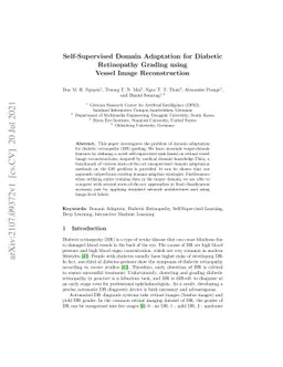 Self-Supervised Domain Adaptation for Diabetic Retinopathy Grading using
  Vessel Image Reconstruction