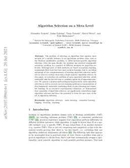 Algorithm Selection on a Meta Level
