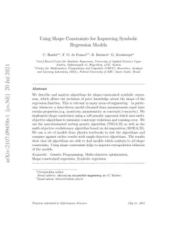 Using Shape Constraints for Improving Symbolic Regression Models