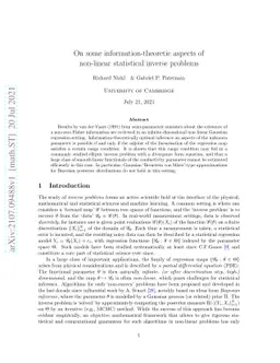 On some information-theoretic aspects of non-linear statistical inverse
  problems