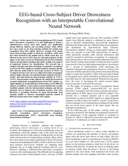 EEG-based Cross-Subject Driver Drowsiness Recognition with an
  Interpretable Convolutional Neural Network