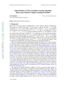 Open Problem: Is There an Online Learning Algorithm That Learns Whenever
  Online Learning Is Possible?