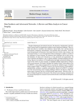 Data synthesis and adversarial networks: A review and meta-analysis in
  cancer imaging