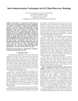 Into Summarization Techniques for IoT Data Discovery Routing