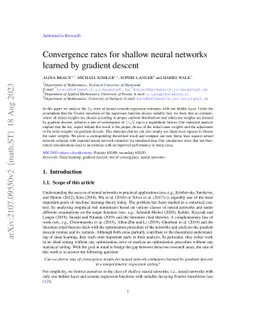 Convergence rates for shallow neural networks learned by gradient
  descent