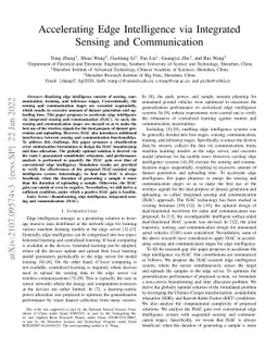 Accelerating Edge Intelligence via Integrated Sensing and Communication