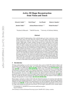 Active 3D Shape Reconstruction from Vision and Touch