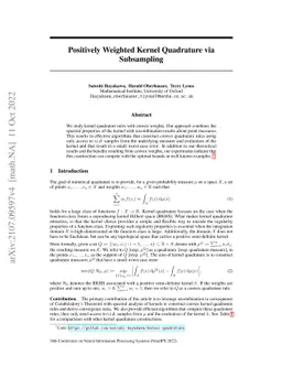 Positively Weighted Kernel Quadrature via Subsampling