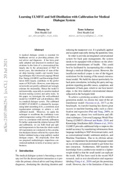Learning ULMFiT and Self-Distillation with Calibration for Medical
  Dialogue System