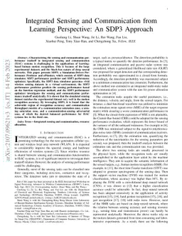 Integrated Sensing and Communication from Learning Perspective: An SDP3
  Approach