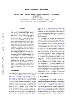 More Parameters? No Thanks!