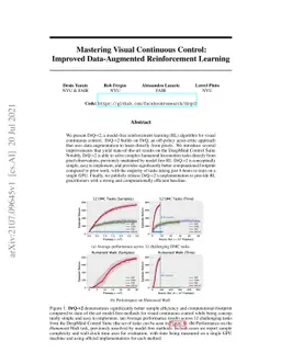 Mastering Visual Continuous Control: Improved Data-Augmented
  Reinforcement Learning