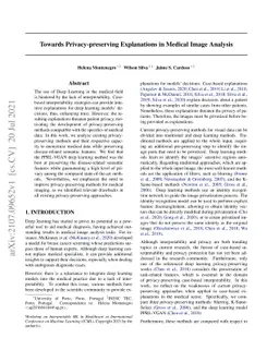 Towards Privacy-preserving Explanations in Medical Image Analysis