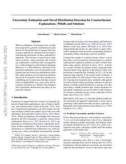 Uncertainty Estimation and Out-of-Distribution Detection for
  Counterfactual Explanations: Pitfalls and Solutions