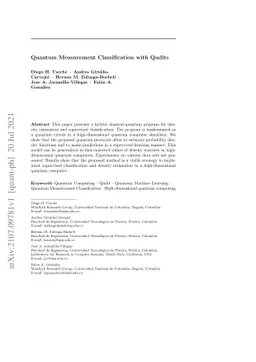Quantum Measurement Classification with Qudits