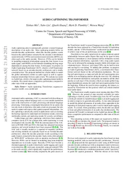 Audio Captioning Transformer