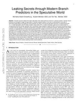 Leaking Secrets through Modern Branch Predictor in the Speculative World