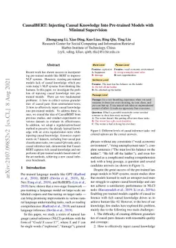 CausalBERT: Injecting Causal Knowledge Into Pre-trained Models with
  Minimal Supervision