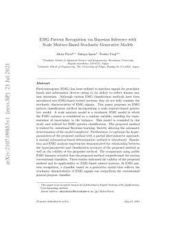 EMG Pattern Recognition via Bayesian Inference with Scale Mixture-Based
  Stochastic Generative Models
