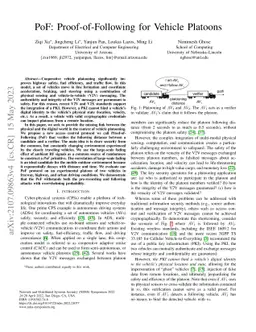 PoF: Proof-of-Following for Vehicle Platoons