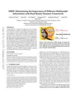 DRDF: Determining the Importance of Different Multimodal Information
  with Dual-Router Dynamic Framework