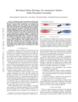 Risk-Based Safety Envelopes for Autonomous Vehicles Under Perception
  Uncertainty