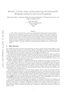 Hygiea: A secure, smart, privacy-preserving and interoperable Blockchain
  solution for the Covid-19 pandemic