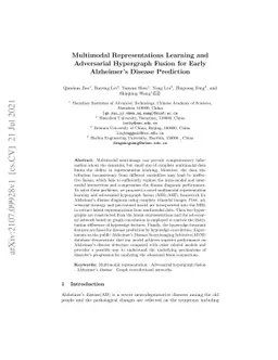 Multimodal Representations Learning and Adversarial Hypergraph Fusion
  for Early Alzheimer's Disease Prediction