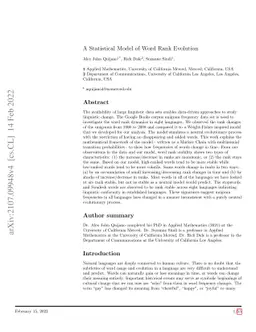 A Statistical Model of Word Rank Evolution