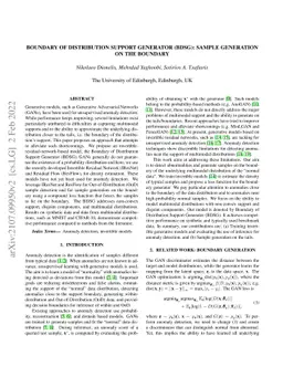 Boundary of Distribution Support Generator (BDSG): Sample Generation on
  the Boundary
