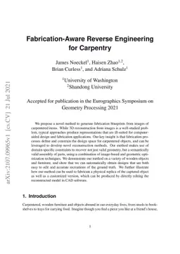 Fabrication-Aware Reverse Engineering for Carpentry