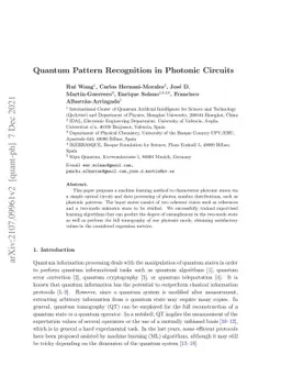Quantum Pattern Recognition in Photonic Circuits