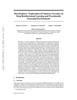 MarsExplorer: Exploration of Unknown Terrains via Deep Reinforcement
  Learning and Procedurally Generated Environments