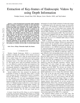 Extraction of Key-frames of Endoscopic Videos by using Depth Information