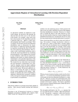 Approximate Regions of Attraction in Learning with Decision-Dependent
  Distributions