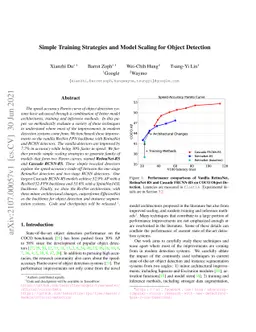 Simple Training Strategies and Model Scaling for Object Detection