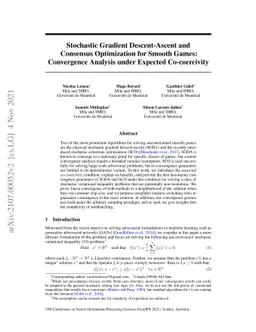 Stochastic Gradient Descent-Ascent and Consensus Optimization for Smooth
  Games: Convergence Analysis under Expected Co-coercivity