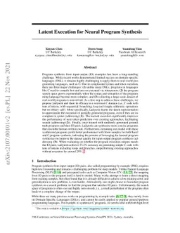 Latent Execution for Neural Program Synthesis