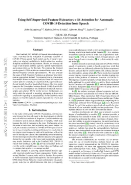Using Self-Supervised Feature Extractors with Attention for Automatic
  COVID-19 Detection from Speech